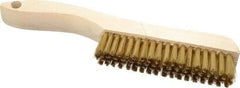 Osborn - 4 Rows x 18 Columns Brass Plater's Brush - 4-3/4" Brush Length, 10" OAL, 1" Trim Length, Wood Shoe Handle - Top Tool & Supply