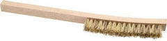 Osborn - 2 Rows x 16 Columns Palmyra/Tampico Plater's Brush - 6" Brush Length, 12" OAL, 1" Trim Length, Wood Curved Handle - Top Tool & Supply