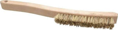 Osborn - 4 Rows x 18 Columns Palmyra/Tampico Plater's Brush - 6" Brush Length, 13-1/4" OAL, 1" Trim Length, Wood Curved Handle - Top Tool & Supply