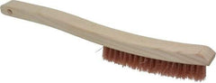 Osborn - 4 Rows x 18 Columns Polypropylene Plater's Brush - 6" Brush Length, 13-1/4" OAL, 7/8" Trim Length, Wood Curved Handle - Top Tool & Supply