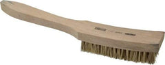 Osborn - 6 Rows x 17 Columns Palmyra/Tampico Plater's Brush - 4-13/16" Brush Length, 11-5/8" OAL, 1" Trim Length, Wood Curved Handle - Top Tool & Supply