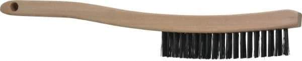 Osborn - 3 Rows x 19 Columns Steel Scratch Brush - 6" Brush Length, 13-3/4" OAL, 1-1/8" Trim Length, Wood Curved Handle - Top Tool & Supply