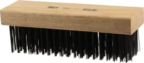 Osborn - 6 Rows x 19 Columns Steel Scratch Brush - 7-1/4" Brush Length, 1-5/8" Trim Length, Wood Straight Handle - Top Tool & Supply
