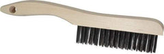 Osborn - 4 Rows x 16 Columns Steel Scratch Brush - 5-1/4" Brush Length, 10" OAL, 1-1/8" Trim Length, Wood Shoe Handle - Top Tool & Supply