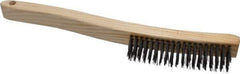 Osborn - 4 Rows x 19 Columns Steel Scratch Brush - 6" Brush Length, 13-11/16" OAL, 1-1/8" Trim Length, Wood Curved Handle - Top Tool & Supply