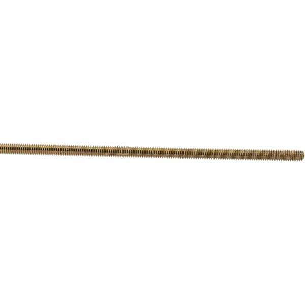 Value Collection - 1/4-20 UNC (Coarse), 3' Long, Low Carbon Steel Threaded Rod - Yellow Zinc-Plated Finish, Right Hand Thread - Top Tool & Supply