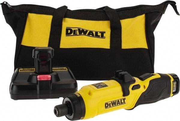 DeWALT - 8 Volts, Lithium-Ion Battery, Swivel Handle Cordless Screwdriver - 430 RPM, 23 Inch/Lbs. Torque - Top Tool & Supply