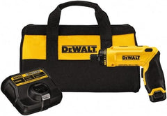 DeWALT - 8 Volts, Lithium-Ion Battery, Swivel Handle Cordless Screwdriver - 430 RPM, 23 Inch/Lbs. Torque - Top Tool & Supply