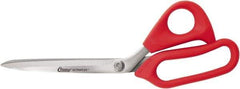 Clauss - 7" LOC, 10" OAL Stainless Steel Straight Shears - Rubber Straight Handle, For Paper, Fabric - Top Tool & Supply