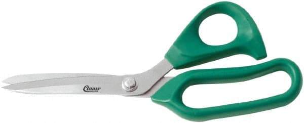 Clauss - 6" LOC, 9" OAL Stainless Steel Bent Shears - Plastic Offset Handle, For Paper, Fabric - Top Tool & Supply