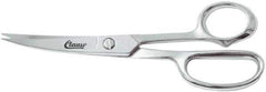 Clauss - 5" LOC, 8-1/2" OAL Chrome Plated Curved Shears - Steel Offset Handle, For Paper, Fabric - Top Tool & Supply