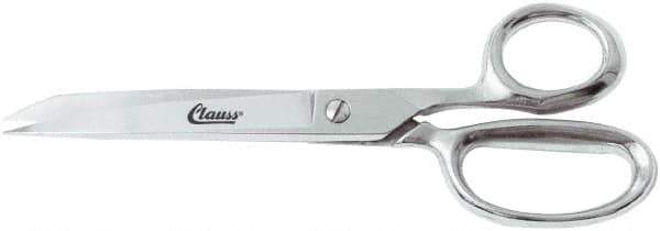 Clauss - 4" LOC, 8" OAL Straight Shears - Steel Straight Handle, For Paper, Fabric - Top Tool & Supply