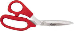 Clauss - 5" LOC, 8-1/4" OAL Stainless Steel Bent Shears - Left Hand, Offset Handle, For Paper, Fabric - Top Tool & Supply