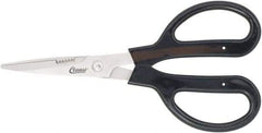 Clauss - 4" LOC, 9-1/4" OAL Stainless Steel Blunt Point Trimmers - Serrated, Plastic Handle, For Paper, Fabric - Top Tool & Supply