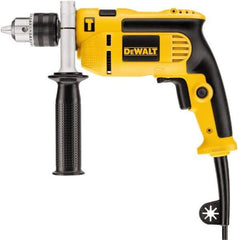 DeWALT - 120 Volt 1/2" Keyed Chuck Electric Hammer Drill - 0 to 47,600 BPM, 0 to 2,800 RPM, Reversible, Pistol Grip with Side Handle - Top Tool & Supply