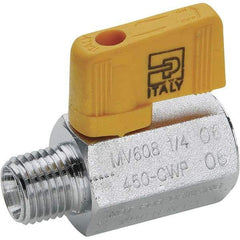 Parker - 1/2" Pipe, Brass Miniature Ball Valve - Male x Female Ends, Wedge Handle - Top Tool & Supply