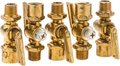 Parker - 1/4" Pipe, Female Pipe to Male Pipe Drain Cock & Shutoff Valve - 1/4-18 Thread, 30 Max psi - Top Tool & Supply