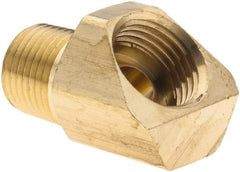 Parker - 1/4" Tube OD, 45° Brass Flared Tube Male 45° Elbow - 1/8 NPT, Flare x MNPT Ends - Top Tool & Supply