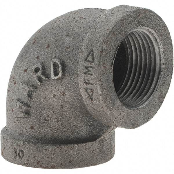 Value Collection - Size 3/4", Class 150, Malleable Iron Black Pipe 90° Elbow - 150 psi, Threaded End Connection - Top Tool & Supply