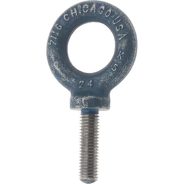 Value Collection - 738 Kg Capacity, Steel, M10x1.50 Thread, Fixed Lifting Eye Bolt - Fully Threaded, 17mm Shank, 17mm Thread Length, Shoulder - Top Tool & Supply