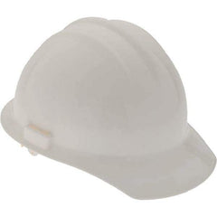 Value Collection - ANSI Type I, Class E & G Rated, 6-Point, Hard Hat - White, Standard Brim - Top Tool & Supply