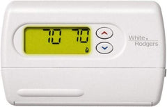 White-Rodgers - 45 to 90°F, 1 Heat, 1 Cool, Digital Nonprogrammable Heat Pump Thermostat - 0 to 30 Volts, Horizontal Mount, Push Button Switch - Top Tool & Supply