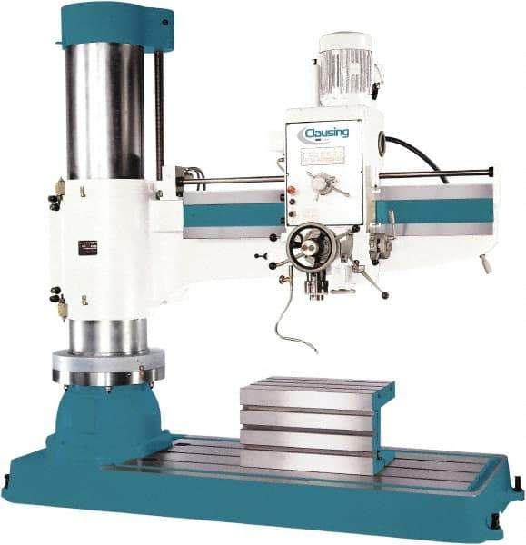 Clausing - 62.2" Swing, Geared Head Radial Arm Drill Press - 12 Speed, 7-1/2 hp, Three Phase - Top Tool & Supply