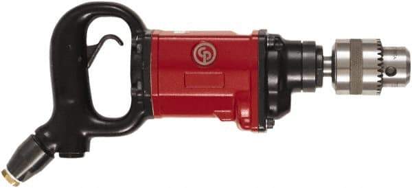 Chicago Pneumatic - 5/8" Keyed Chuck - D-Handle with Side Handle, 800 RPM, 20 LPS, 1 hp - Top Tool & Supply