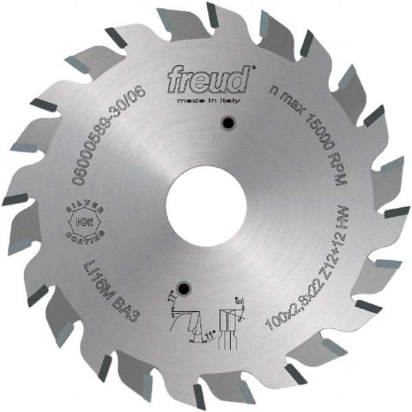 Freud - 100mm Diam, 3/4" Arbor Hole Diam, Wet & Dry Cut Saw Blade - Carbide-Tipped, Standard Round Arbor - Top Tool & Supply