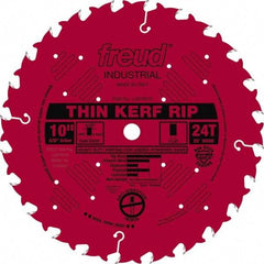 Freud - 10" Diam, 5/8" Arbor Hole Diam, 24 Tooth Wet & Dry Cut Saw Blade - Carbide-Tipped, Standard Round Arbor - Top Tool & Supply