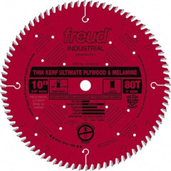 Freud - 10" Diam, 5/8" Arbor Hole Diam, 80 Tooth Wet & Dry Cut Saw Blade - Carbide-Tipped, Standard Round Arbor - Top Tool & Supply