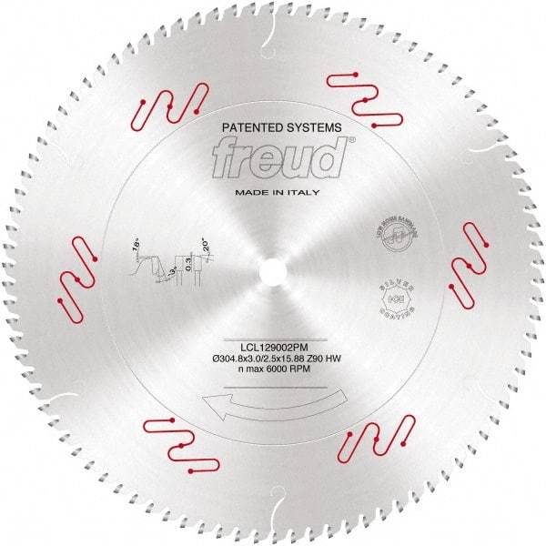 Freud - 305mm Diam, 3-1/8" Arbor Hole Diam, 36 Tooth Wet & Dry Cut Saw Blade - Carbide-Tipped, Standard Round Arbor - Top Tool & Supply