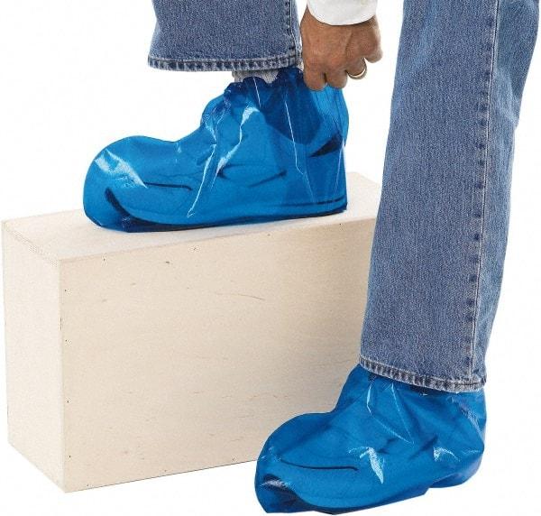 PolyConversions - Size M, Polyolefin, Non-Skid Shoe Cover - Blue, Chemical Resistant - Top Tool & Supply