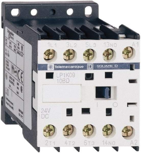 Schneider Electric - 3 Pole, 24 Coil VDC, 6 Amp at 440 VAC, Nonreversible IEC Contactor - BS 5424, CSA, IEC 60947, NF C 63-110, RoHS Compliant, UL Listed, VDE 0660 - Top Tool & Supply