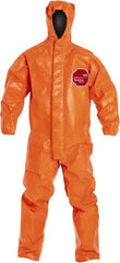 Dupont - Size 5XL Film Laminate Chemical Resistant Flame Resistant/Retardant Coveralls - Orange, Zipper Closure, Elastic Cuffs, Elastic Ankles - Top Tool & Supply