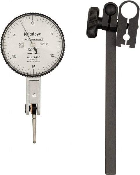 Mitutoyo - 0.03" Range, 0-15-0 Dial Reading, 0.0005" Graduation Dial Drop Indicator - 40mm Dial, 1/2" Range per Revolution, Includes NIST Traceability Certification - Top Tool & Supply