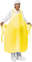 PolyConversions - 35" Wide x 55" Long x 8 mil Thick Chemical Resistant Bib Apron - Polyolefin, Yellow, Waterproof, Resists Chemicals, Fats, Oils, Dry Particles, Liquid Splashes - Top Tool & Supply