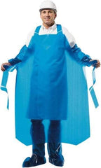 PolyConversions - 35" Wide x 55" Long x 8 mil Thick Chemical Resistant Bib Apron - Polyolefin, Blue, Waterproof, Resists Chemicals, Fats, Oils, Dry Particles, Liquid Splashes - Top Tool & Supply