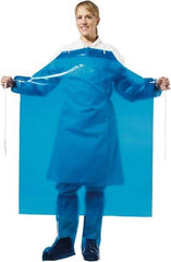 PolyConversions - 35" Wide x 45" Long x 6 mil Thick Chemical Resistant Bib Apron - Polyolefin, Blue, Waterproof, Resists Chemicals, Fats, Oils, Dry Particles, Liquid Splashes - Top Tool & Supply