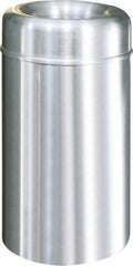 Rubbermaid - 30 Gal Aluminum Round Decorative Waste Receptacle With Top - Steel, 876mm High - Top Tool & Supply