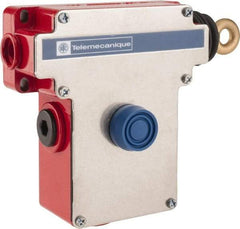 Telemecanique Sensors - 10 Amp, 2NO/2NC Configuration, Right Hand Operation, Rope Operated Limit Switch - Pushbutton Reset, Rope Pull, No Pilot Light, 300 VAC - Top Tool & Supply