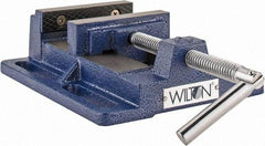 Wilton - 4-1/2" Jaw Opening Capacity x 1-1/2" Throat Depth, Horizontal Drill Press Vise - 4" Wide x 1-1/2" High Jaw, Stationary Base, Standard Speed, 7" OAL x 2.4" Overall Height, Steel - Top Tool & Supply