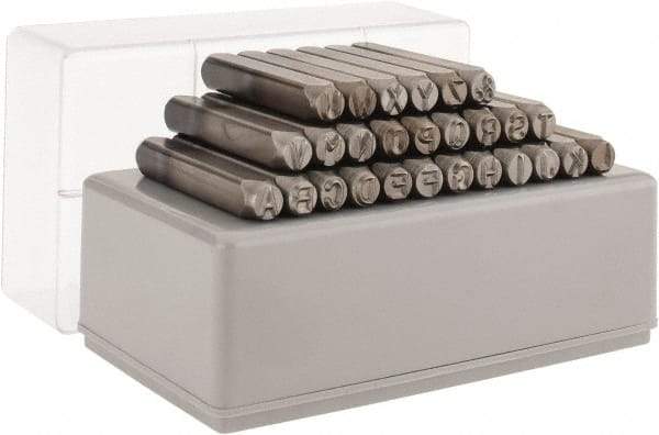 C.H. Hanson - 27 Piece, 1/4" Character Steel Stamp Set - Letters, Standard - Top Tool & Supply