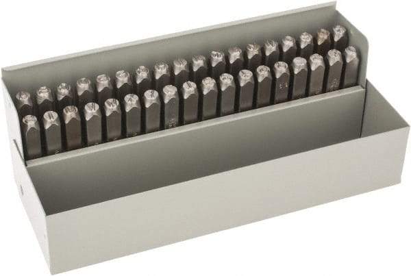 C.H. Hanson - 36 Piece, 1/4" Character Steel Stamp Set - Letters & Figures, Standard - Top Tool & Supply