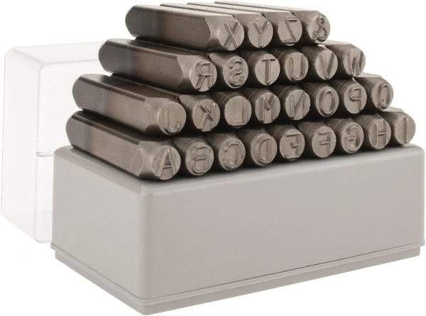 C.H. Hanson - 27 Piece, 3/8" Character Steel Stamp Set - Letters, Heavy Duty - Top Tool & Supply