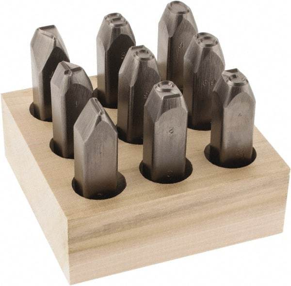 C.H. Hanson - 9 Piece, 1/2" Character Steel Stamp Set - Figures, Heavy Duty - Top Tool & Supply