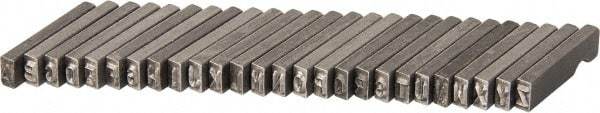 C.H. Hanson - 26 Piece, 1/8 Inch Character, Steel Type Set - 8 Character Capacity, A-Z Content - Top Tool & Supply