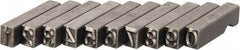 C.H. Hanson - 10 Piece, 3/16 Inch Character, Steel Type Set - 10 Character Capacity, 0-9 Content - Top Tool & Supply