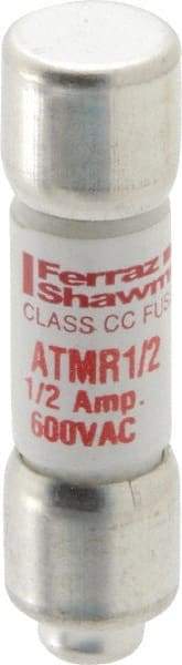 Ferraz Shawmut - 600 VAC/VDC, 0.5 Amp, Fast-Acting General Purpose Fuse - Clip Mount, 1-1/2" OAL, 100 at DC, 200 at AC kA Rating, 13/32" Diam - Top Tool & Supply