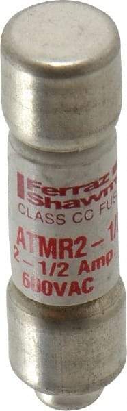 Ferraz Shawmut - 600 VAC/VDC, 2.5 Amp, Fast-Acting General Purpose Fuse - Clip Mount, 1-1/2" OAL, 100 at DC, 200 at AC kA Rating, 13/32" Diam - Top Tool & Supply